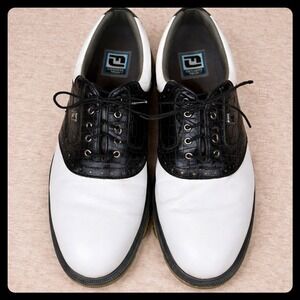 FootJoy DryJoys Tour Men's Golf Shoes Size 13 White Black Softspikes 53610